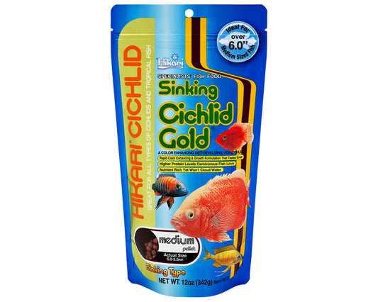Hikari Sinking Cichlid Gold Medium 342gm Sinking