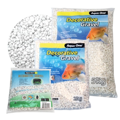 Aqua One Decorative Gravel White 7mm 5Kg